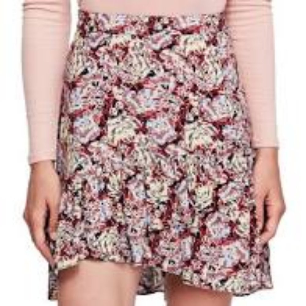 Free People Nadia Floral Ruffled Mini Skirt Size 4